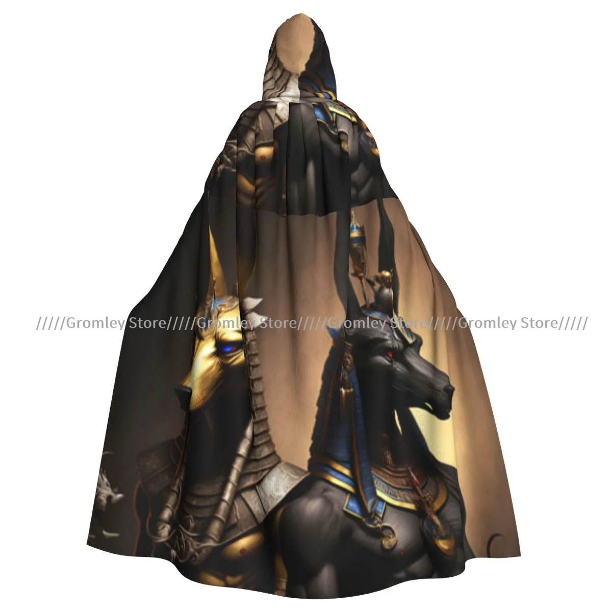 Egyptian Gods Anubis Horus Witch Cloak Hooded Cosplay Costume Halloween Adult Long Party Cape