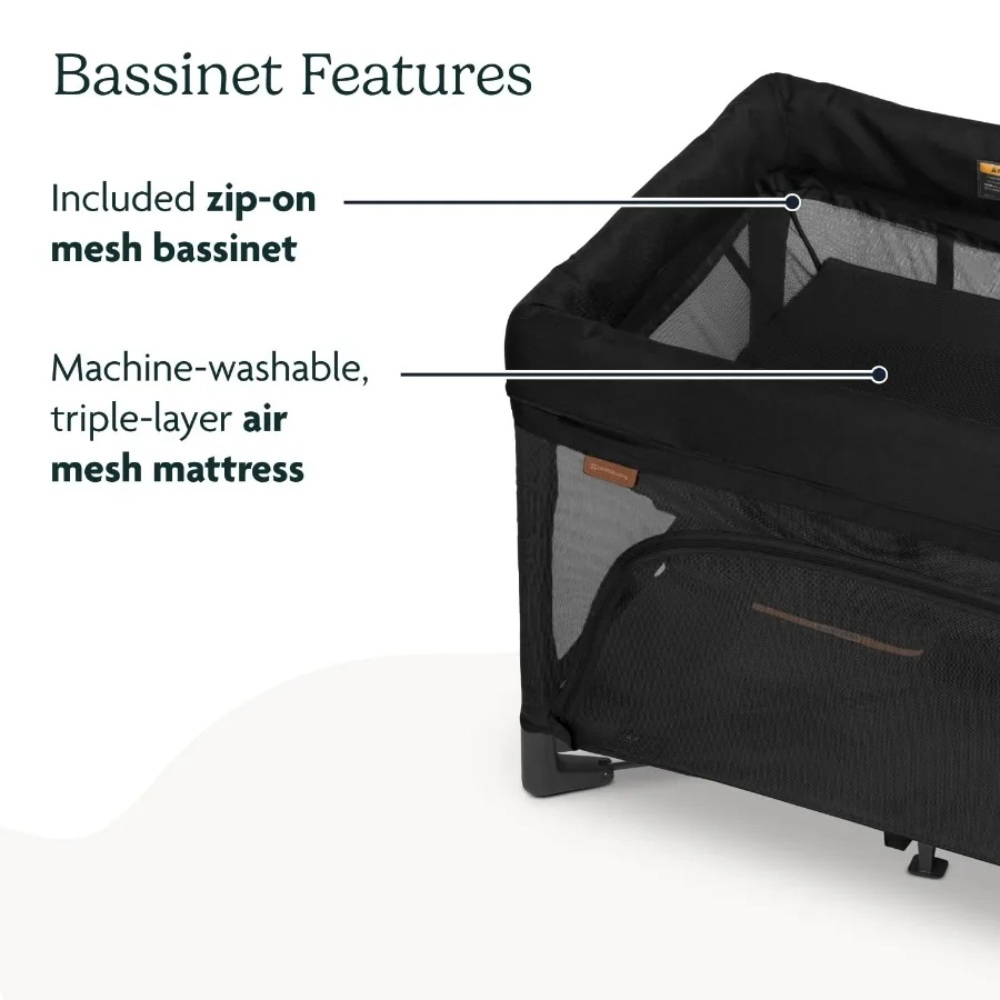 Remi Playard Deluxe 3in1 Portable Playard Bedside Bassinet + Travel Crib Mesh Bassinet Mattress Organic Cotton Mattress Cover +