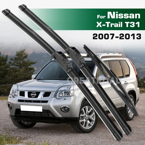 Imagen 1 del producto GREATROAD limpiaparabrisas LHD y RHD juego de limpiaparabrisas delantero y trasero para Nissan x-trail T31 2007 - 2013 cepillos de ventana de parabrisas