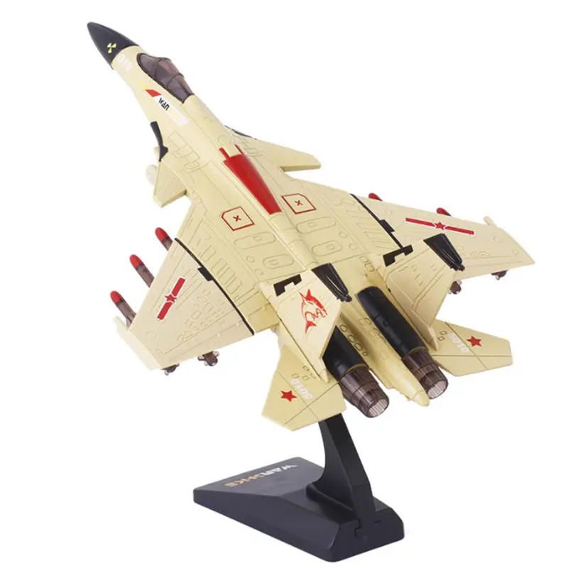 NEW Flying Shark J-15 Alloy Stealth Fighter Aircraft Airplane Model Metal Fighter Battle Plane Model Sound Light Kids Toys Gifts