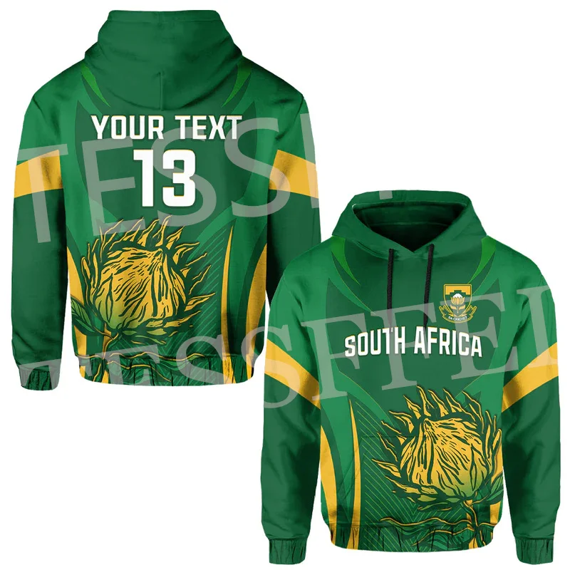 

NewFashion Custom Name Africa Country South Africa Flag Tattoo Retro Tracksuit 3DPrint Harajuku Casual Pullover Jacket Hoodies A