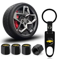 New Car Wheel Tire Valve Stems Cap With Keychain Keyring Badge For Chevrolet Captiva Colorado Cruze Spark Malibu Car Accessories