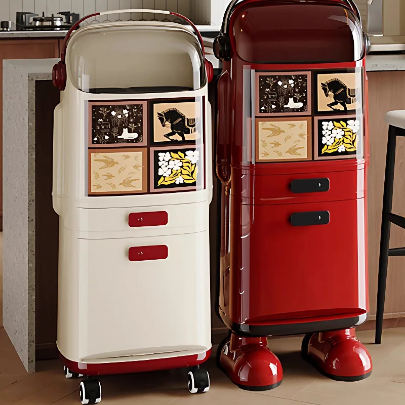 

Двойной мусорный бак с крышкой, большой емкости, с контролем запаха, для сухого и влажного мусора, для кухни и дома, легко чистящийся контейнер для сортировки отходов