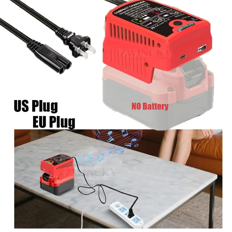 

For CRAFTSMAN 20V 3A Li-ion Battery Charger CMCB102 Rechargeable Power Tool 100V/240V Lithium Battery Charger With USB Type -C