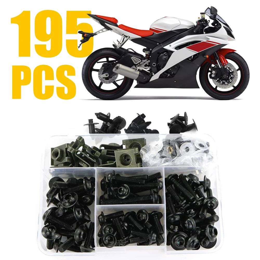 195Pcs Motorcycle Modification Head Cover Accessories Screw Decorative Parts For Yamaha Kawasaki Honda Nuts Styling Cover