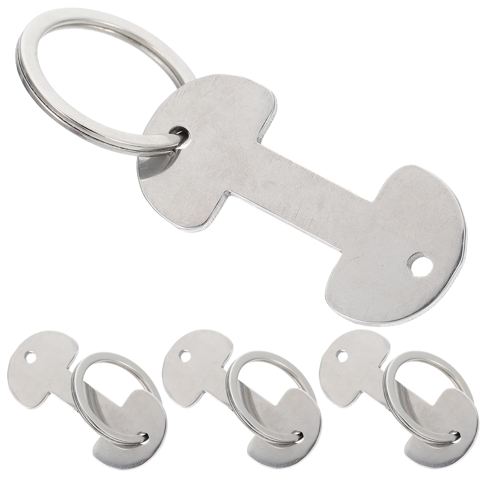 4 Pcs Key Chain Cart Token Man Carts Shopping Keychain Zinc Alloy Opener Tokens Buckle