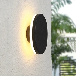 12W Outdoor Waterproof Wall Lamps Round Wall Lights Outside Wall Sconce For Garden Porch Terrace Balcony Lighting