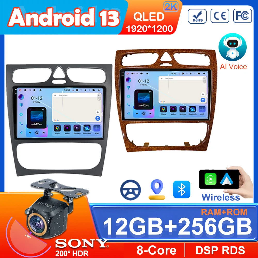 

Car Android13 For Mercedes Benz C-Class W203 C200 C320 C350 CLK W209 2002-2005 Radio Stereo Multimedia Player GPS Navigation HDR