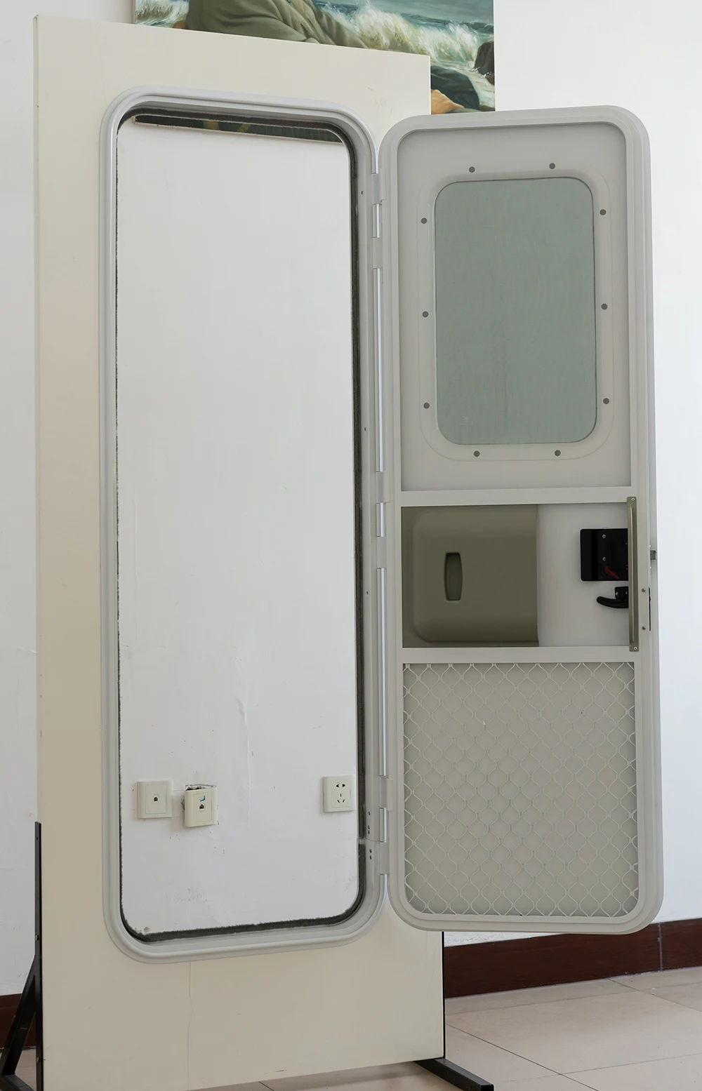 Aluminum RV Entry Door, 622x1822mm Caravan Camper Security Door, Motorhome Access Door with Toughened Glass, fit for Trailer