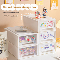 Desk Storage Box Cute Drawer Organizer Office Stationery Organizer Storage Rack Stackable Pen Holder Plastic Jewelry Makeup Box