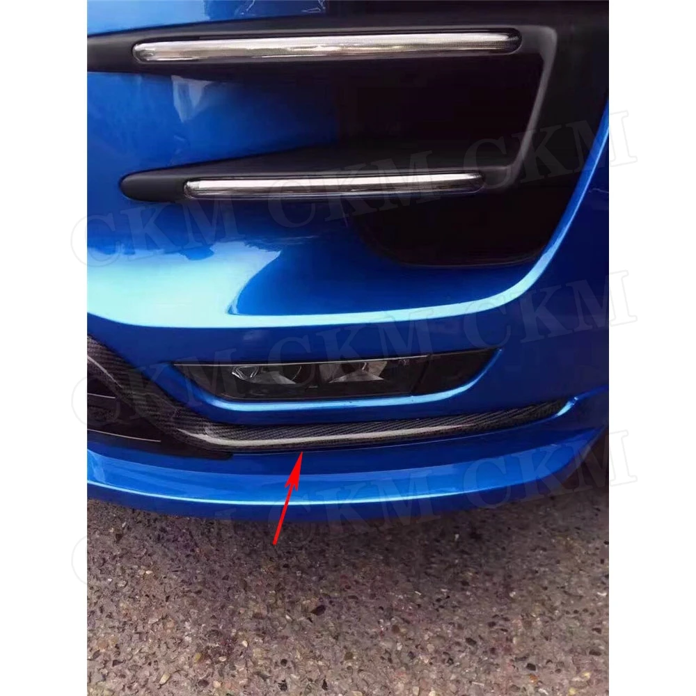 

CKMUUER Carbon Fiber Front Bumper Molding Air Knife Trim For Porsche Macan Turbo 2014-2018 Car Styling Strip Cover Body Kits