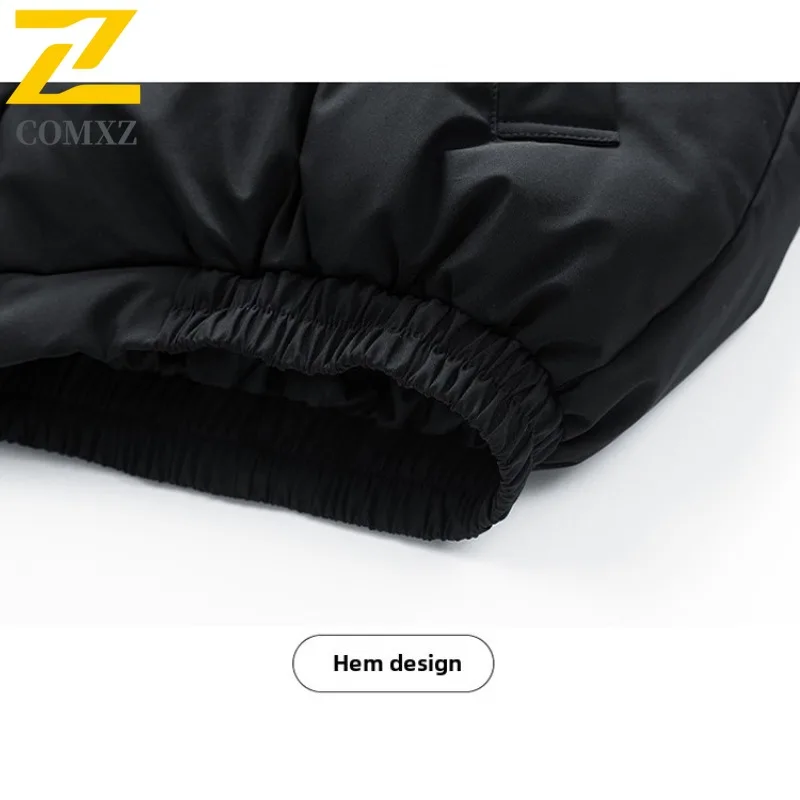 COMXZ Men Padded Jacket Classic Stand Collar Outdoor Camping Cold Resistant Coat Travel Cold Protection Autumn Winter Garment