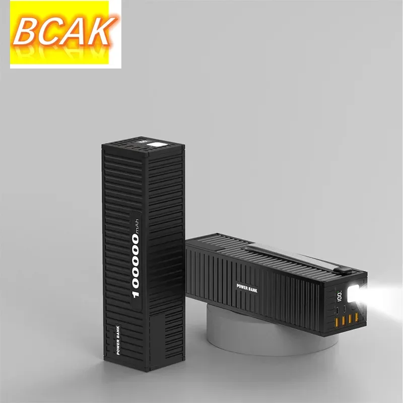 Universal BCAK Outdoor Large-capacity Power Bank with Cable 66W Fast Charging 100000 MAh Mobile Power Supply