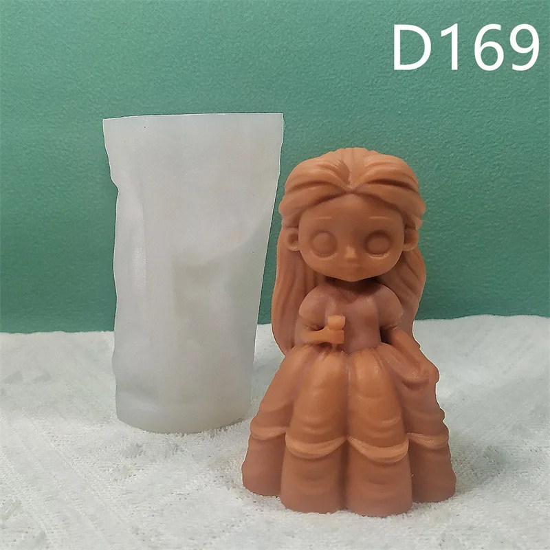 D166-171 Silicone Mold For Wedding Festive Candle Mold Cute Princess Series Soap Plaster Molud Aromatherapy Wedding Gift Making