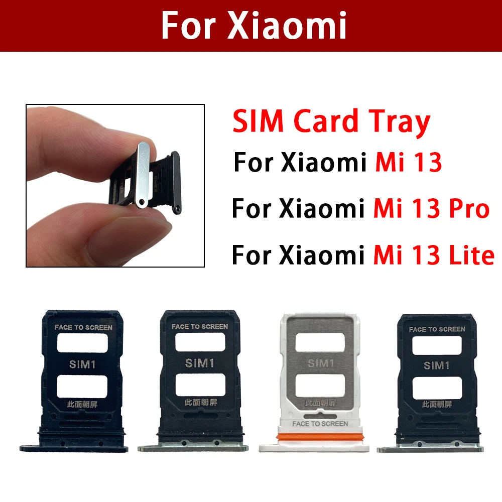 For Xiaomi Mi 13 Lite Mi13 Pro Sim Card Tray Slot Holder Socket Adapter Connector Repair Parts Replacement