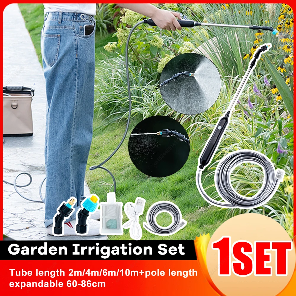 

1800mAh USB Rechargeable Portable Electric Sprayer with 2 Mist Nozzles Electric Garden Sprayer Irrigation Tool for Gardening Cle