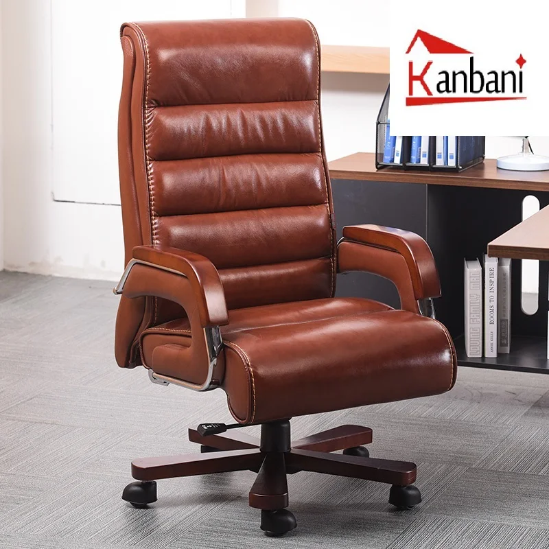 Kanbani Office Backrest Comfortable Sedentary Swivel Lift Boss Chair Reclining Seat Work Chair Free Shipping