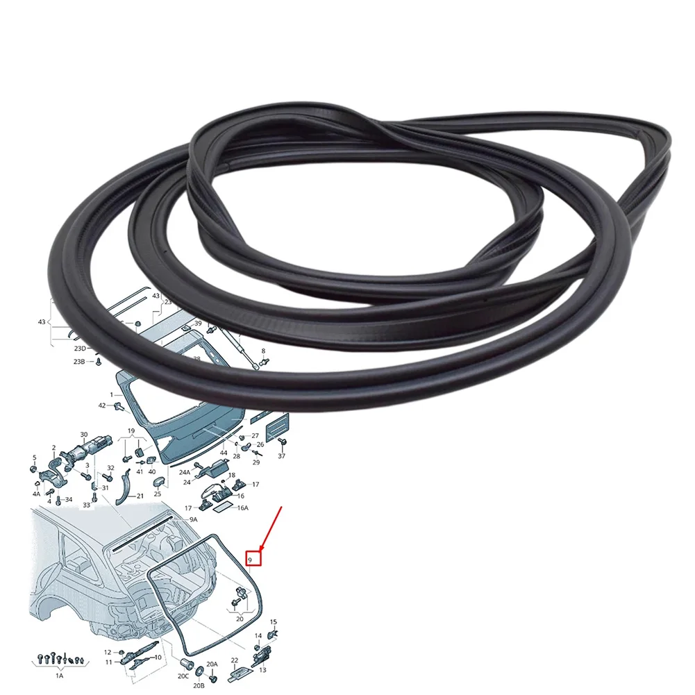 

Car Rear Trunk Frame Rubber Seal Sealing Strip For Q5 2009-2017 8R0827705 Replacement Automobiles Parts Accessories Black