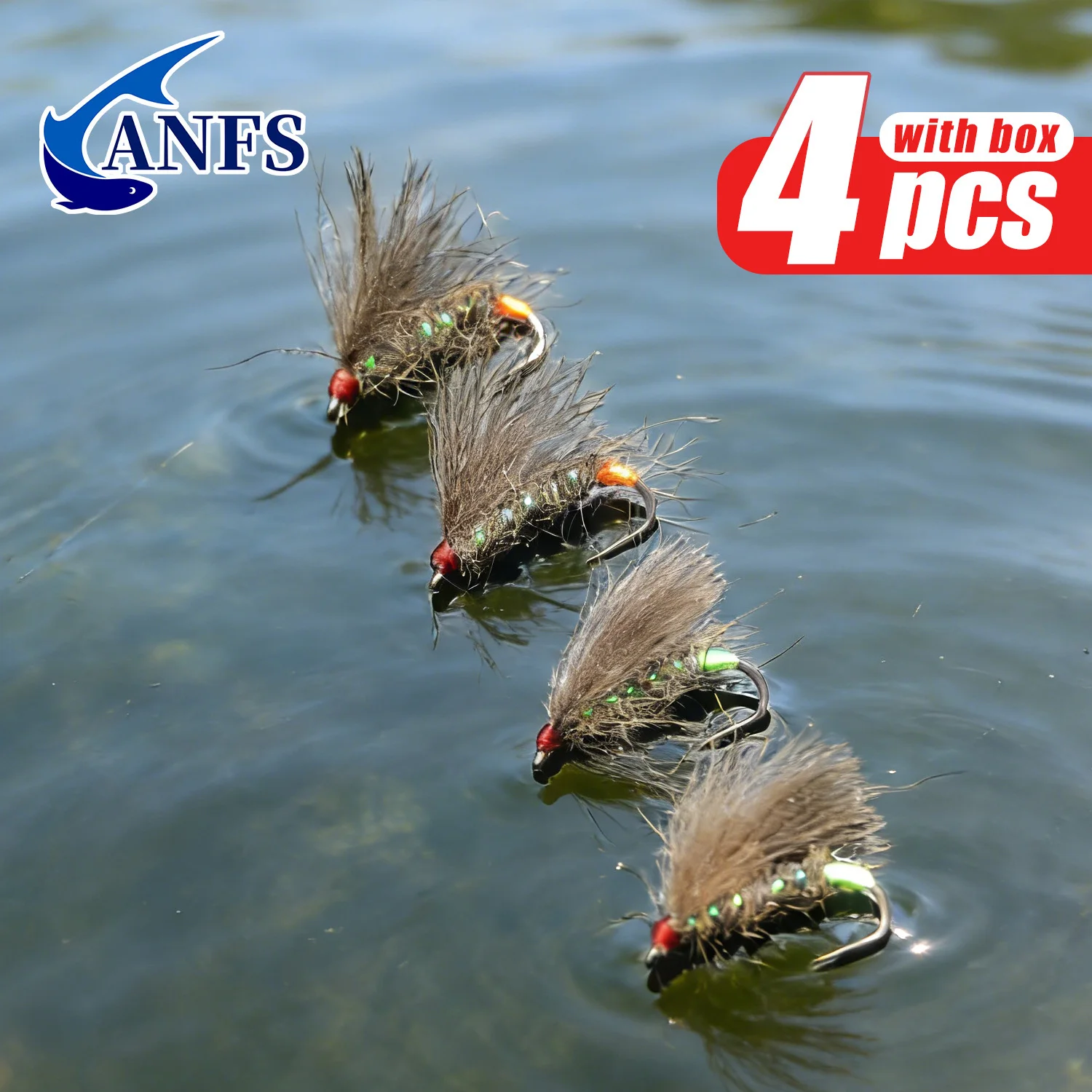 ANFS 4Pack Fly Fishing Flies- Egg Laying Rusty CDC Sedge Midge