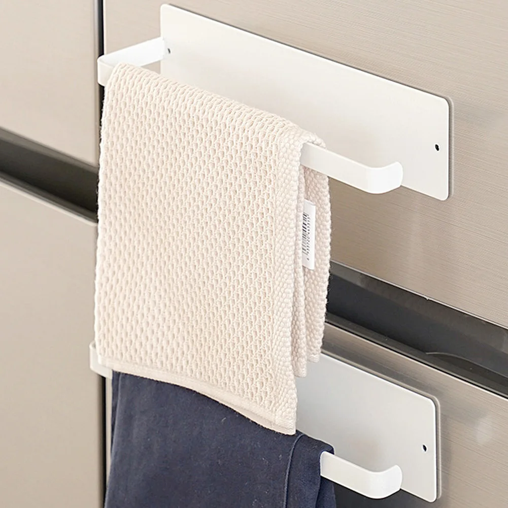 Magnetic Paper Towel Holder Paper Towel Rack Punch Free Towel Bar Rack Strong Magnet Backing Metal Tissue Stand for RV Bathroom