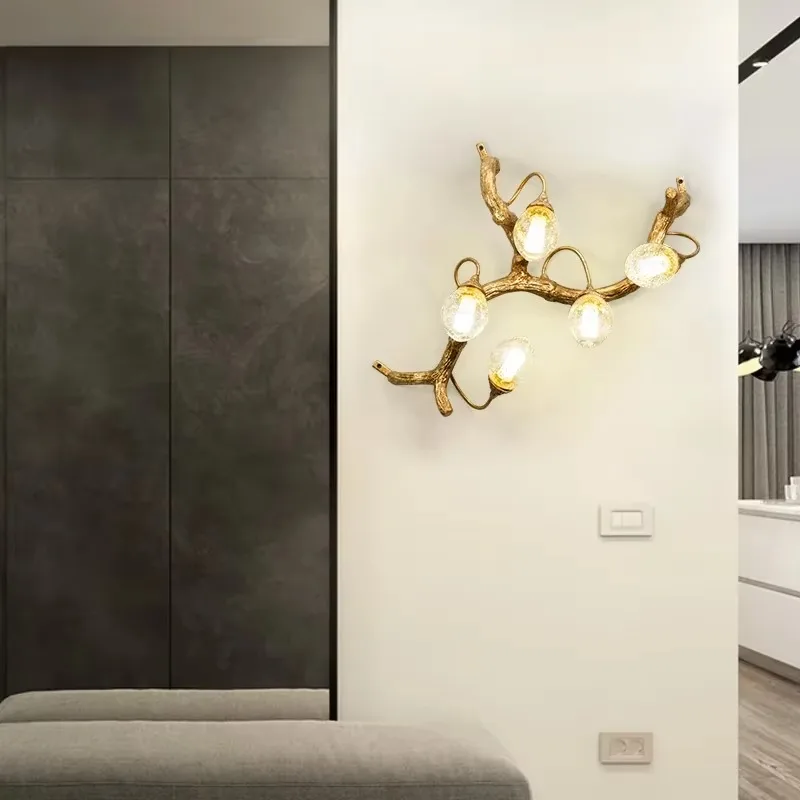 MandosBor Modern Gold Wall Lamp For Living Room Decor Home Bedroom Luxury Hallway Lighting Fixture Bedside Led Crystal Light