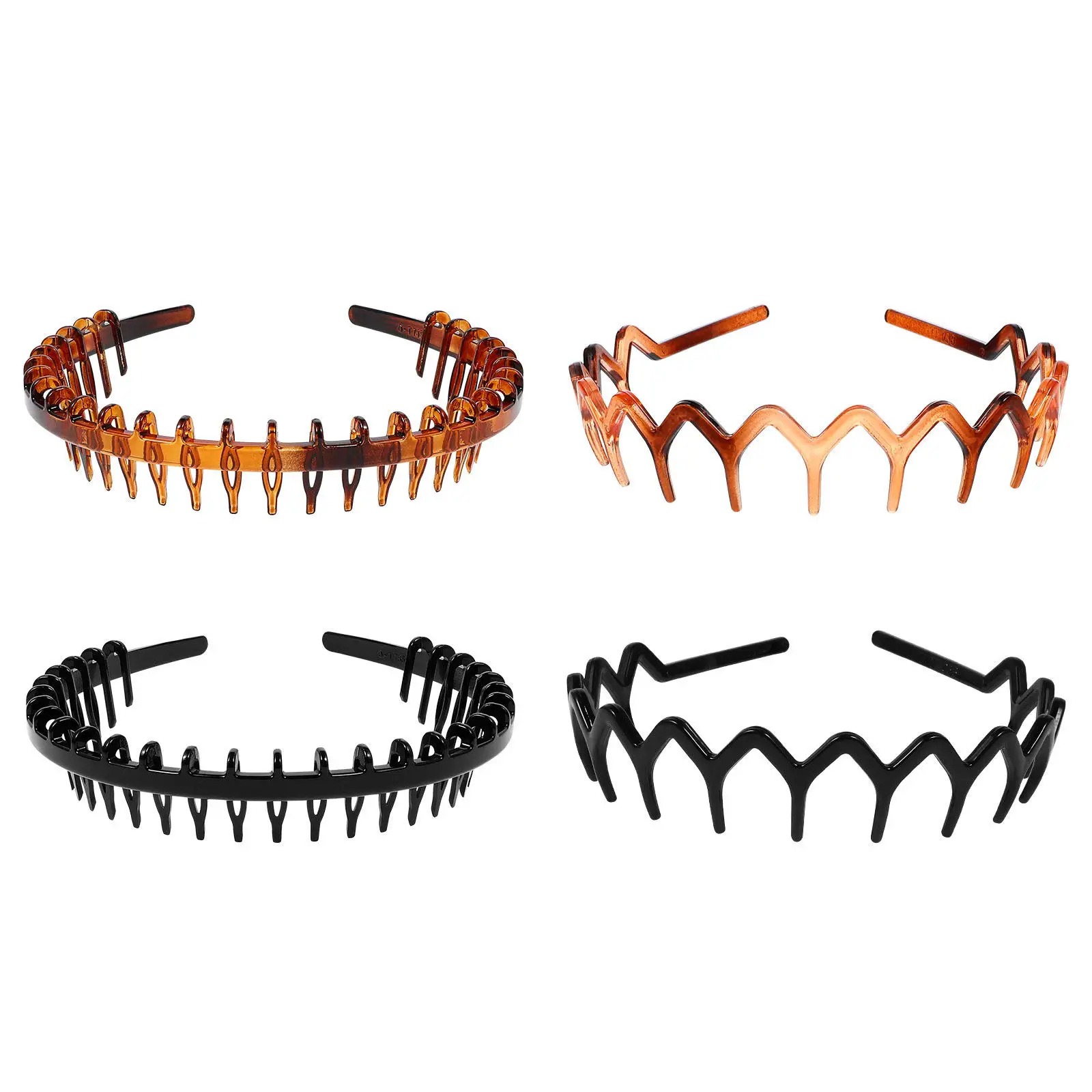 

4Pcs Branch Design Acrylic Hairbands Nonslip Teeth Comb Headband Face Washing Hair Hoops Women Hair Accessories