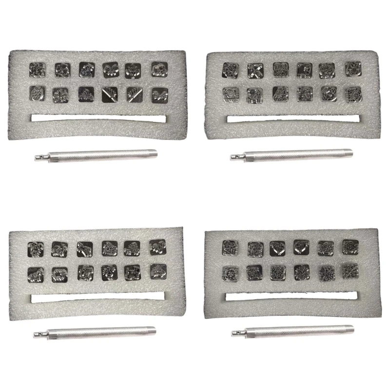 Metal Stamp Tools Set 12 Chinese Zodiac Punching Tool Leather Craft Stamping Tools for DIY Imprinting Belts Purses Bags