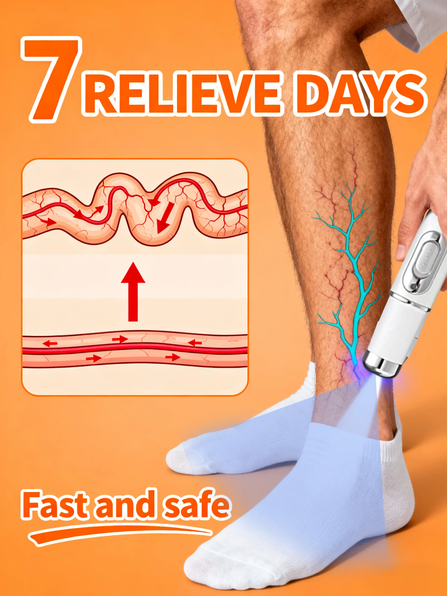 

2025 унисекс, новое поколение инструментов для ухода за варикозным расширением вен ног, совершенно новая лазерная ручка с синим светом