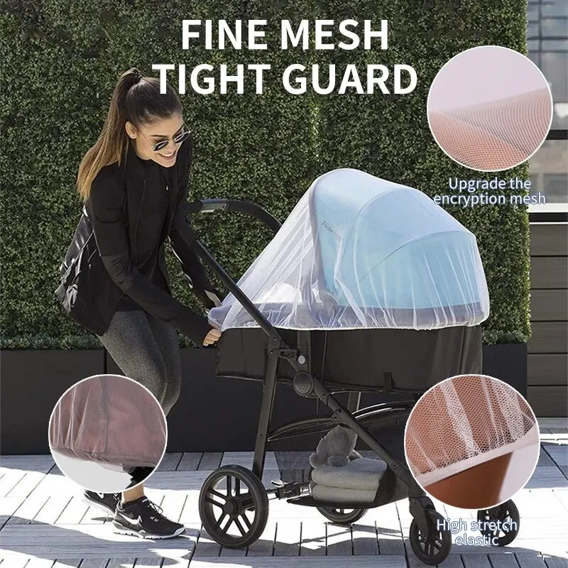 1 個ベビーカー蚊帳フルカバー一般モデル光通気性持ち運びが簡単暗号化メッシュ蚊帳