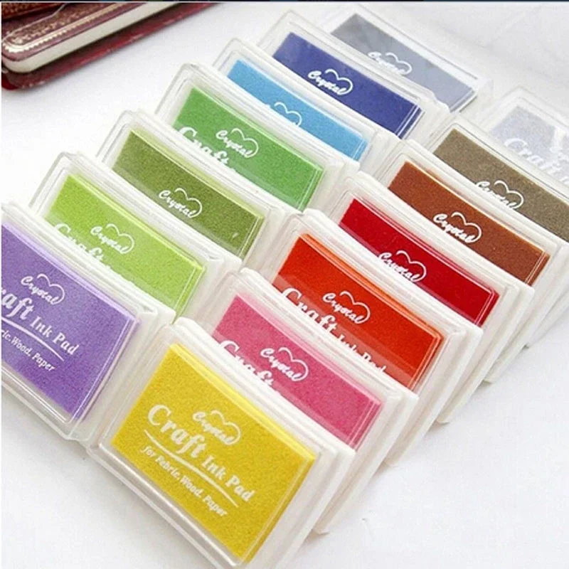 Creative Crafts Colorful Cartoon Color Ink Pad Mini Sponge DIY Stamp Ink Pad Stationery School Supplies Assorted Stamp