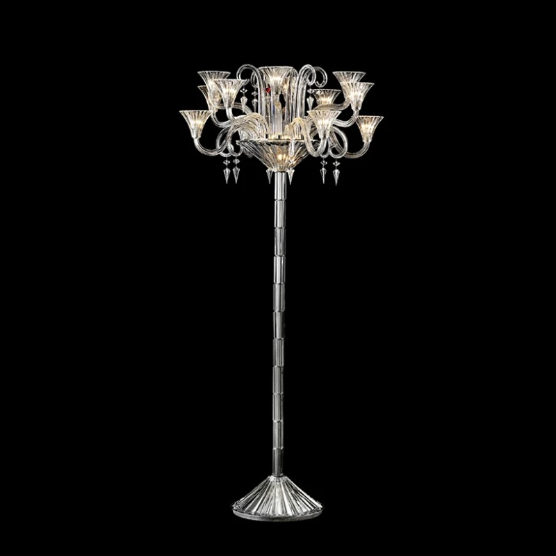 

High-end atmospheric villa French crystal floor lamp, light luxury decoration hotel villa lamps