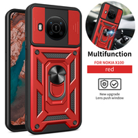 For Nokia G10 G20 X100 Case Push Pull Camera Protection Phone Case For Nokia C1 C10 C20 C30 Magnetic Car Ring Stand Back Cover