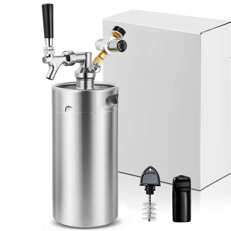 

Mrbrew 3.6L(128OZ) Growler Tap System Mini Keg Beer Faucet Dispenser Pressurized Beer Keg With Co2 Regulator Keep Carbonation