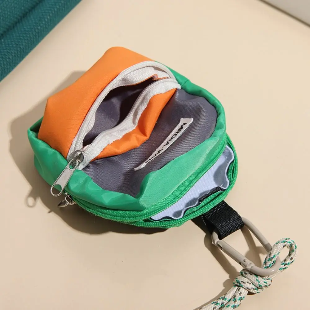 New Neck Hanging Coin Purse Contrasting Color Earphone Storage Bag Mini Wallet Polyester Anti-theft Small Key Bag