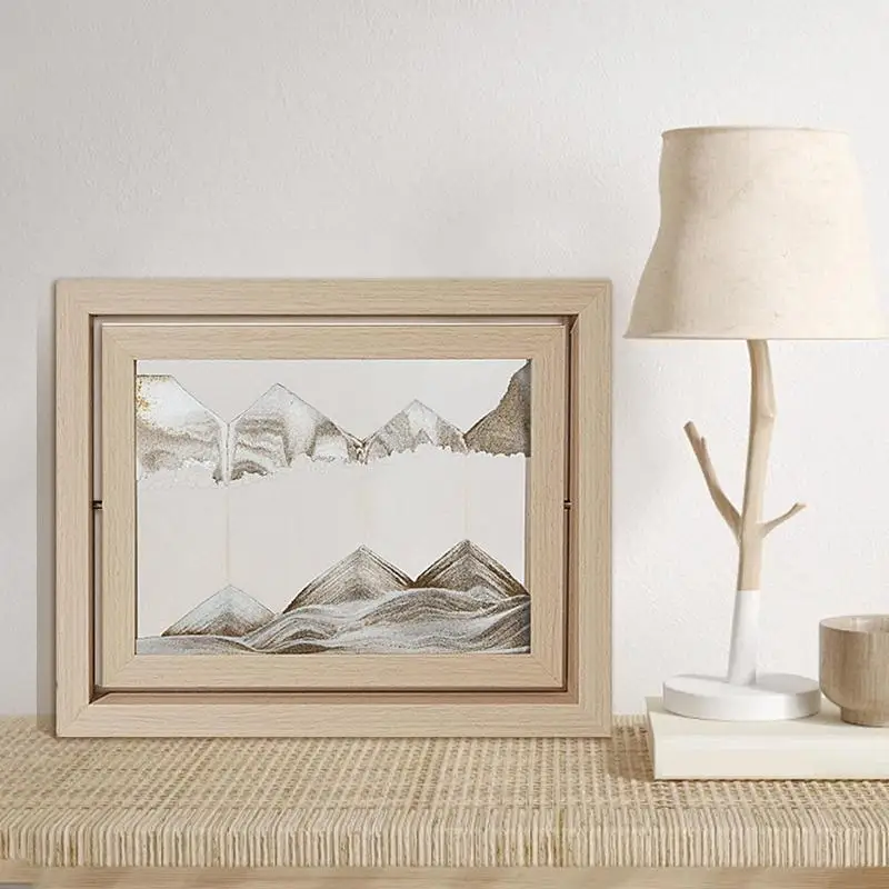 

Solid Sand Picture Moving Sand Art 3D Living Room Glass Crafts Moving Sand Picture Frame Flowing Sand Painting For Bookshelf