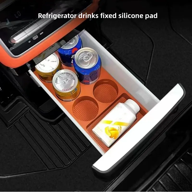 

Car Refrigerator Drinks Fixed Grid Canned Drink Non-slip Silent Silicone Mat For Leading Ideal Lixiang L9 2022 2023