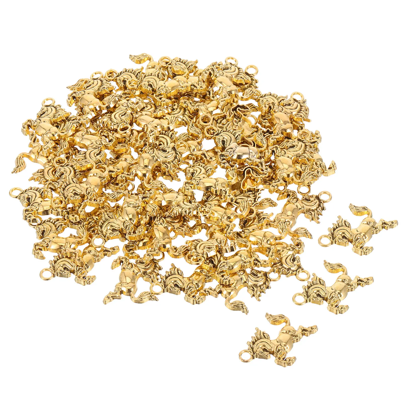 

60 шт. Золотые подвески-шармы в виде лошади для изготовления ювелирных изделий своими руками, для браслетов, ожерелий, серег 2026