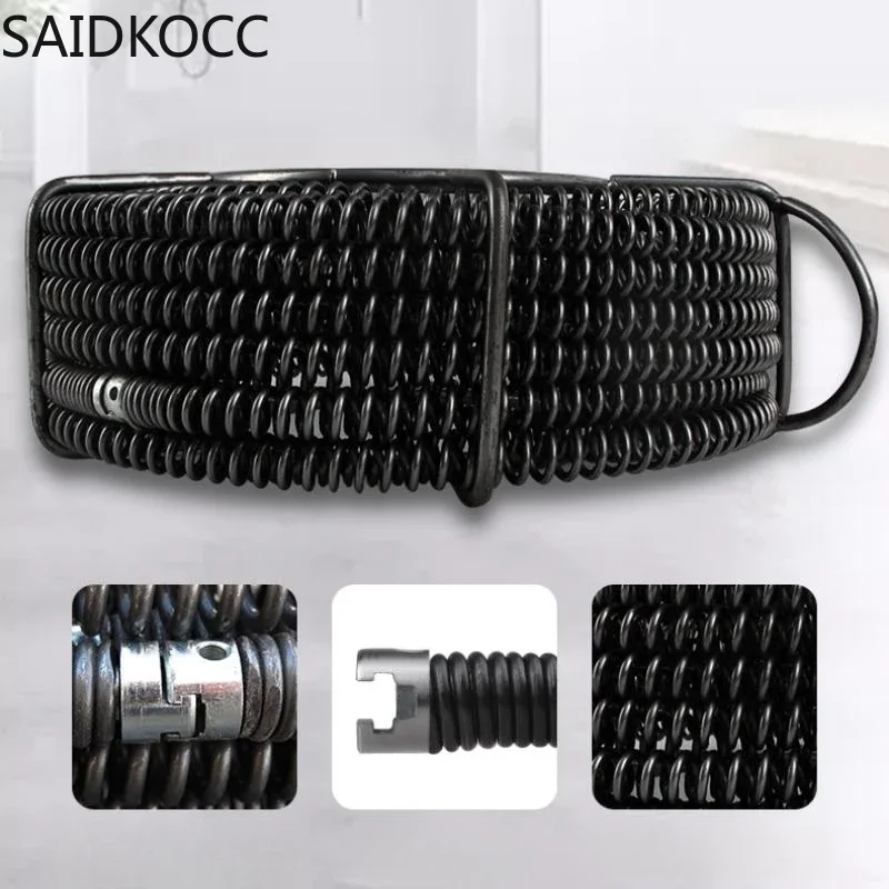 Household Drain Pipe Dredger Extension Spring Set  Professional Unclogging Tools Sewer Dredger Compression Spring With Connector