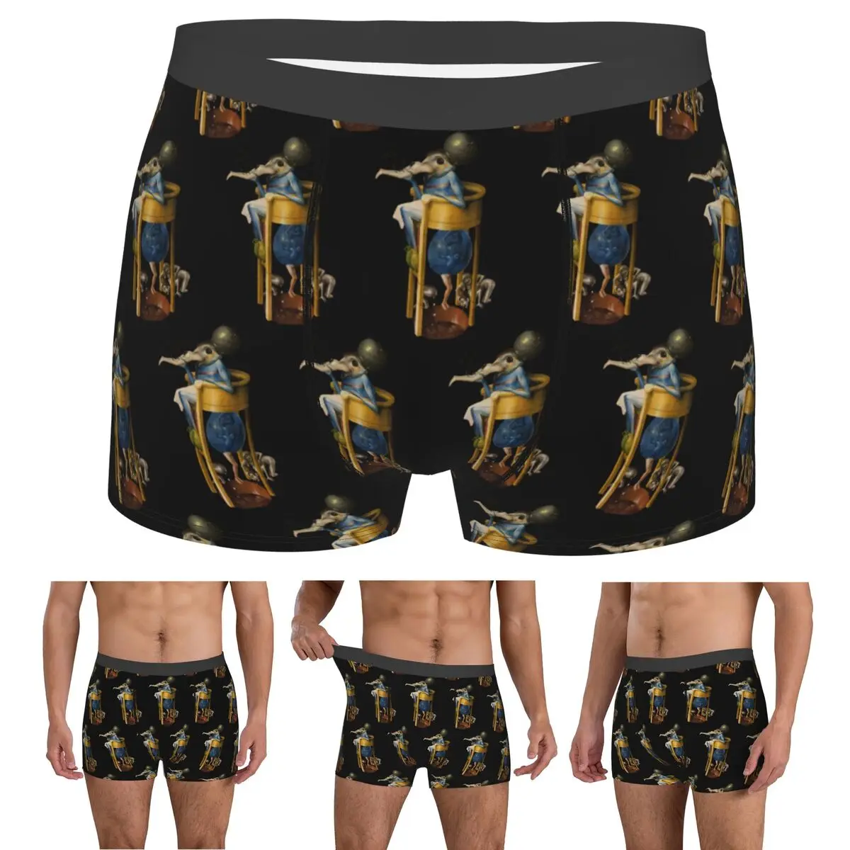 Boxer Underpants Shorts Hieronymus Bosch Devil On Night Chair Panties Men's Ventilate Underwear for Homme Man Boyfriend Gifts