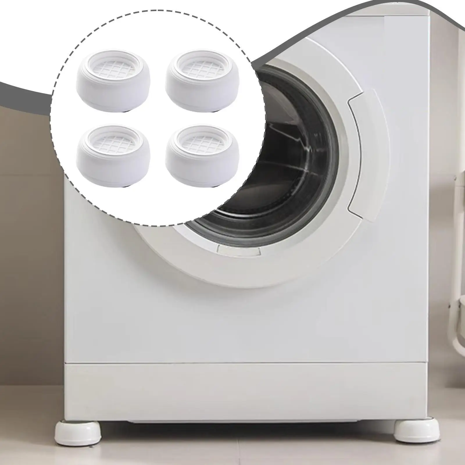 Universal Washing Machine Foot Pad Set Non Slip Anti Vibration Support Feet Stabilizer for Laundry Room