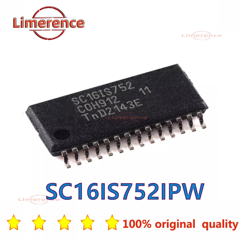 10PCSNewandOriginal TSSOP28 Dual UARTwith I2C-bus/SPI interface, 64bytes of transmit and receiveFIFOs SC16IS752IPW