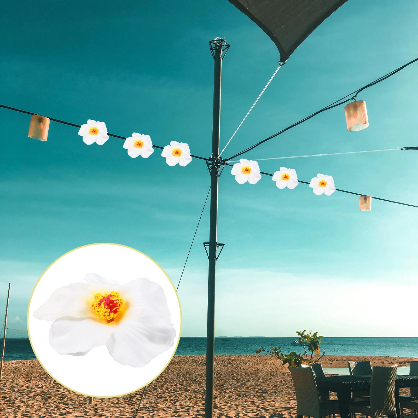 

10Pcs Hawaiian Flowers Decorations Artificial Tropical Flower Set for Party Scene Change Happy Mood Decor Lifelike Faux Flowers