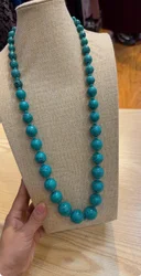 Chinese Green Bead Necklace Tibetan Jewelry Sweater Chain