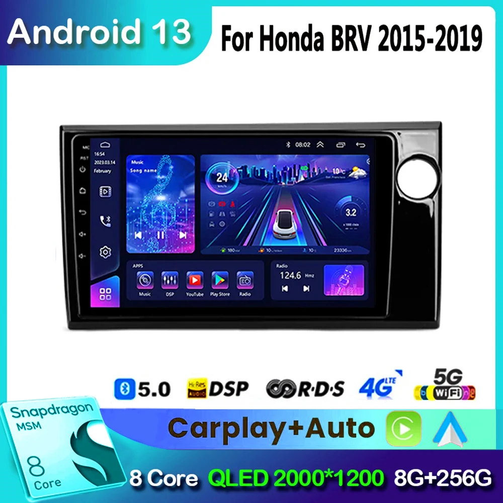 

Android For Honda BRV LHD RHD 2015 - 2019 2 DIN Auto Car Radio Navigation GPS Player Stereo Wifi BT 5G No 2din DVD Carplay