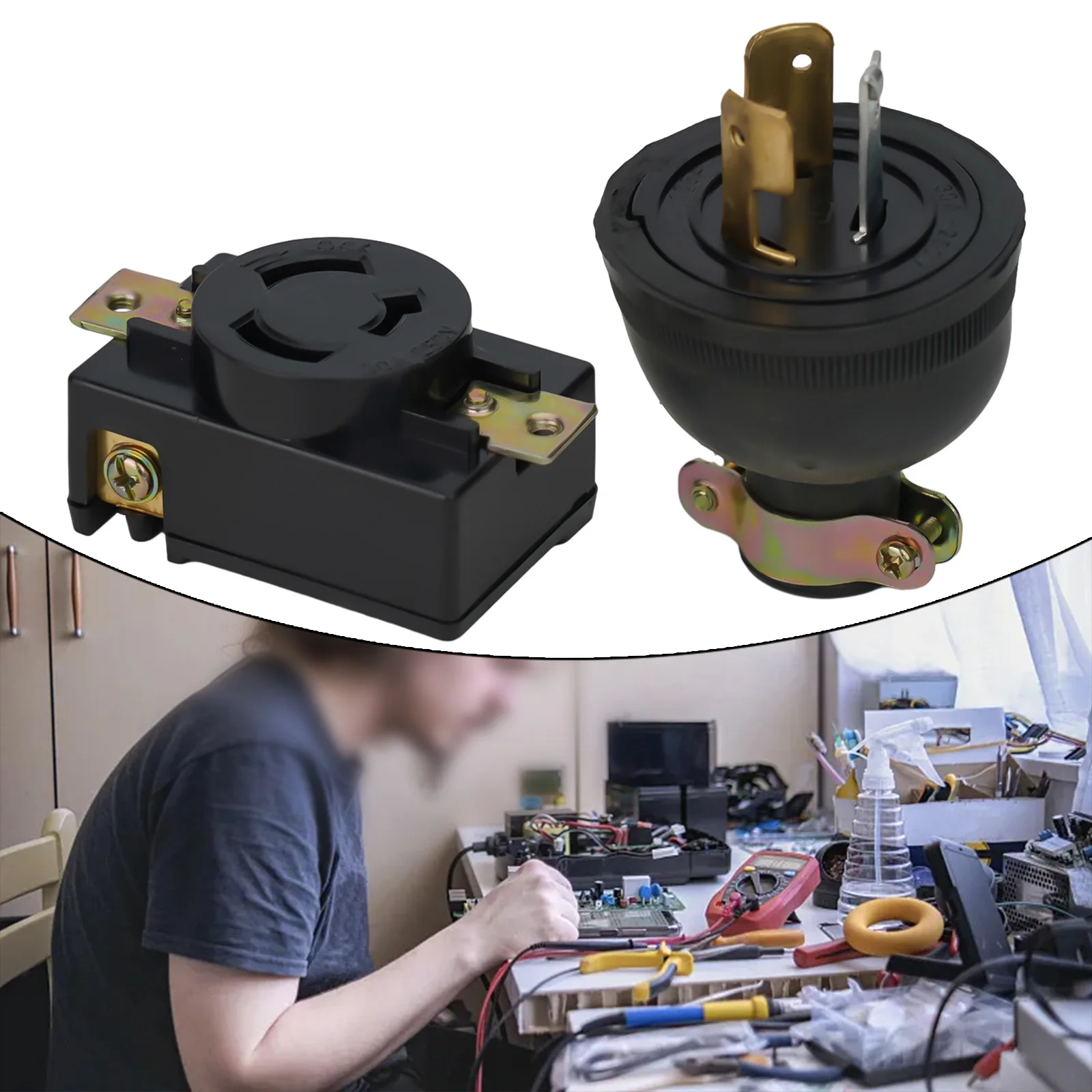 

Generator Socket for 2KW Generators 3 Pin Connector AC250V 30A for Use in RVs and Electrical Transfer Switches