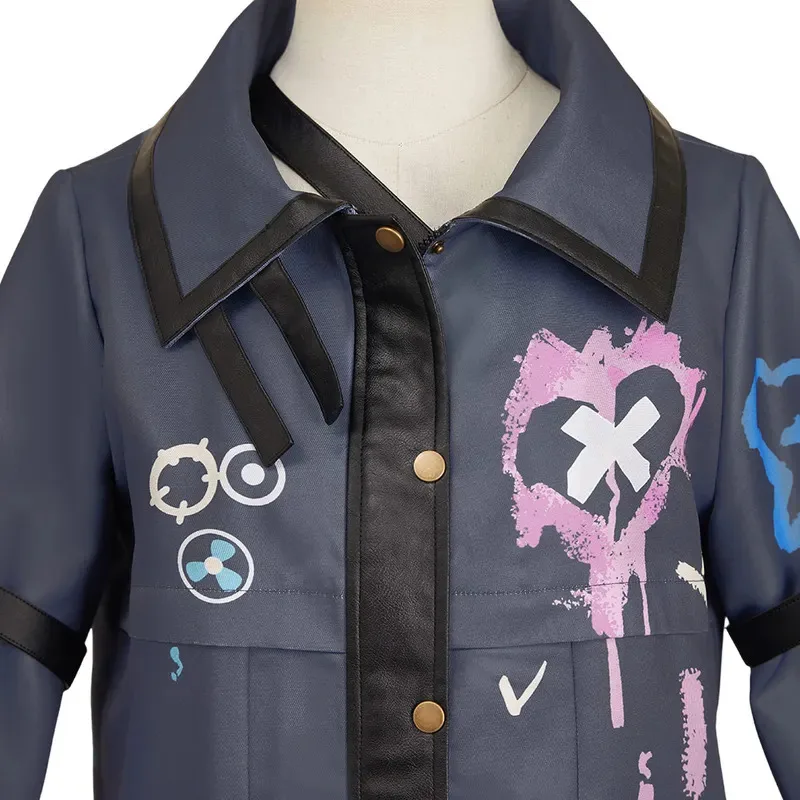 Jaket Kostum Cosplay Game LoL Jinx Arcane TV 2 Pakaian Penyamaran Topi Wig Mantel Kemeja Sabuk Dada Set Lengkap Setelan Wanita Halloween