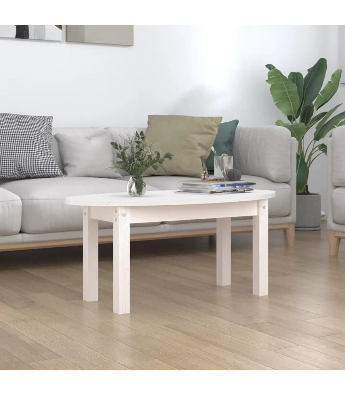 Coffee tables White Pine solid wood coffee table 80x40x35 cm