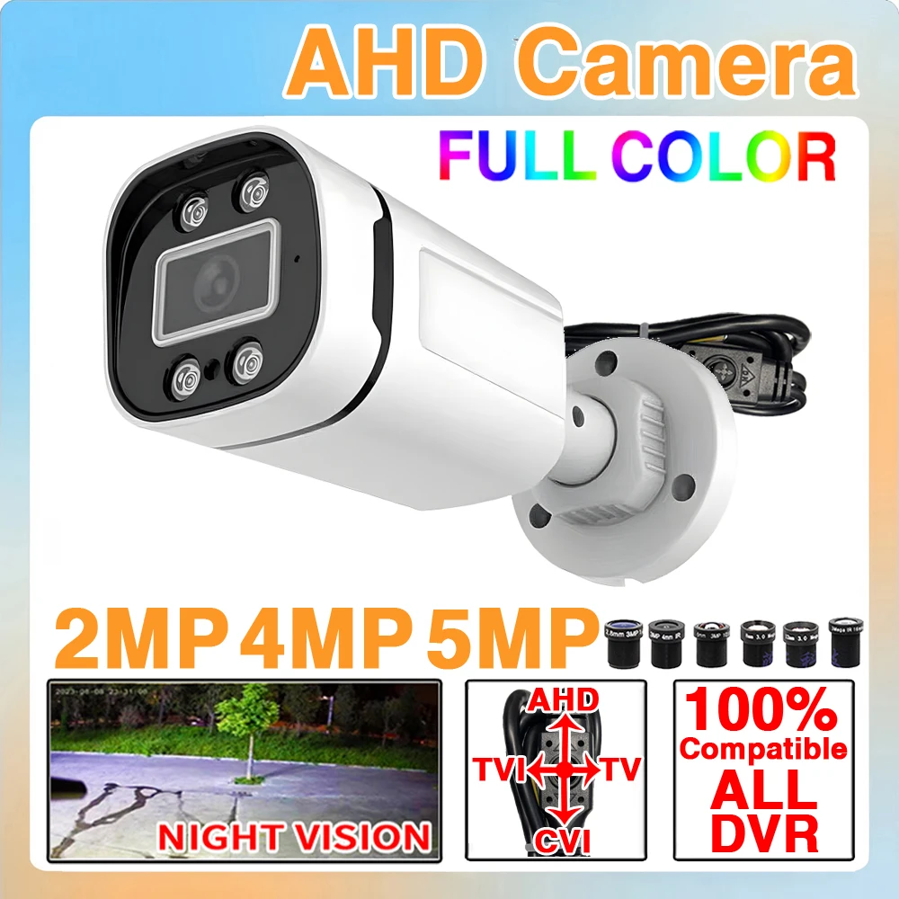 Auto LED CVBS/TVI/CVI AHD Full Color Camera 1080P 4MP 5MP 8MP Ultra HD 4in1 ALL DVR✔Outdoor Waterproof Street Light With Bracket