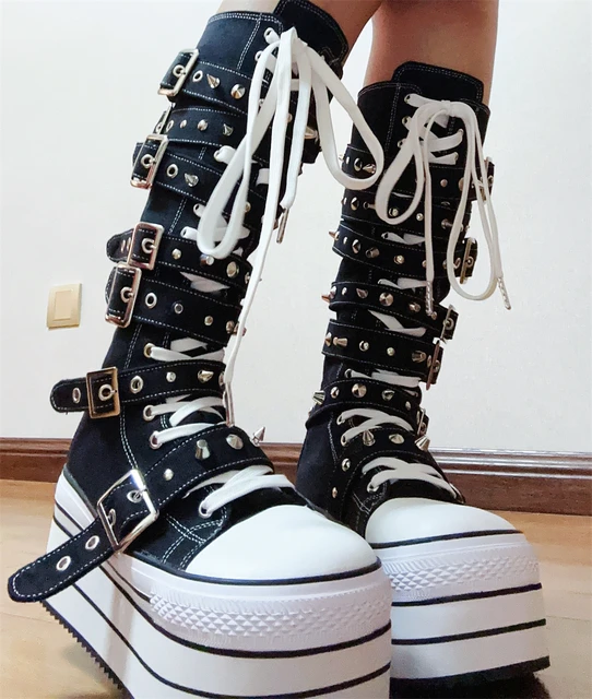 alfredoBANNISTER layered boots y2k・ギャル alfredo bannister double layered boots these black combat boots