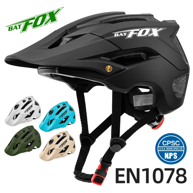 BATFOX Helmet Mountain Bike Bicycle Detachable Camera Integrated Off road Speed Drop Breathable Riding Helmet for Men and Women